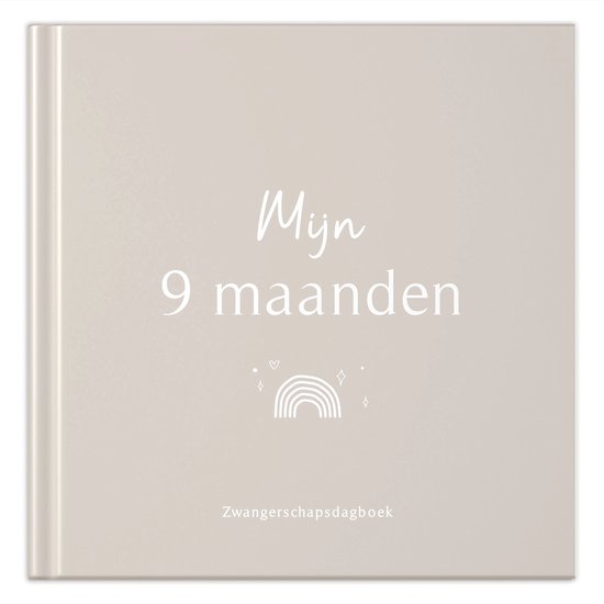Fyllbooks - Mijn negen maanden Dagboek - Zwangerschapsboek - 9 maanden Invulboek - Baby - Zand