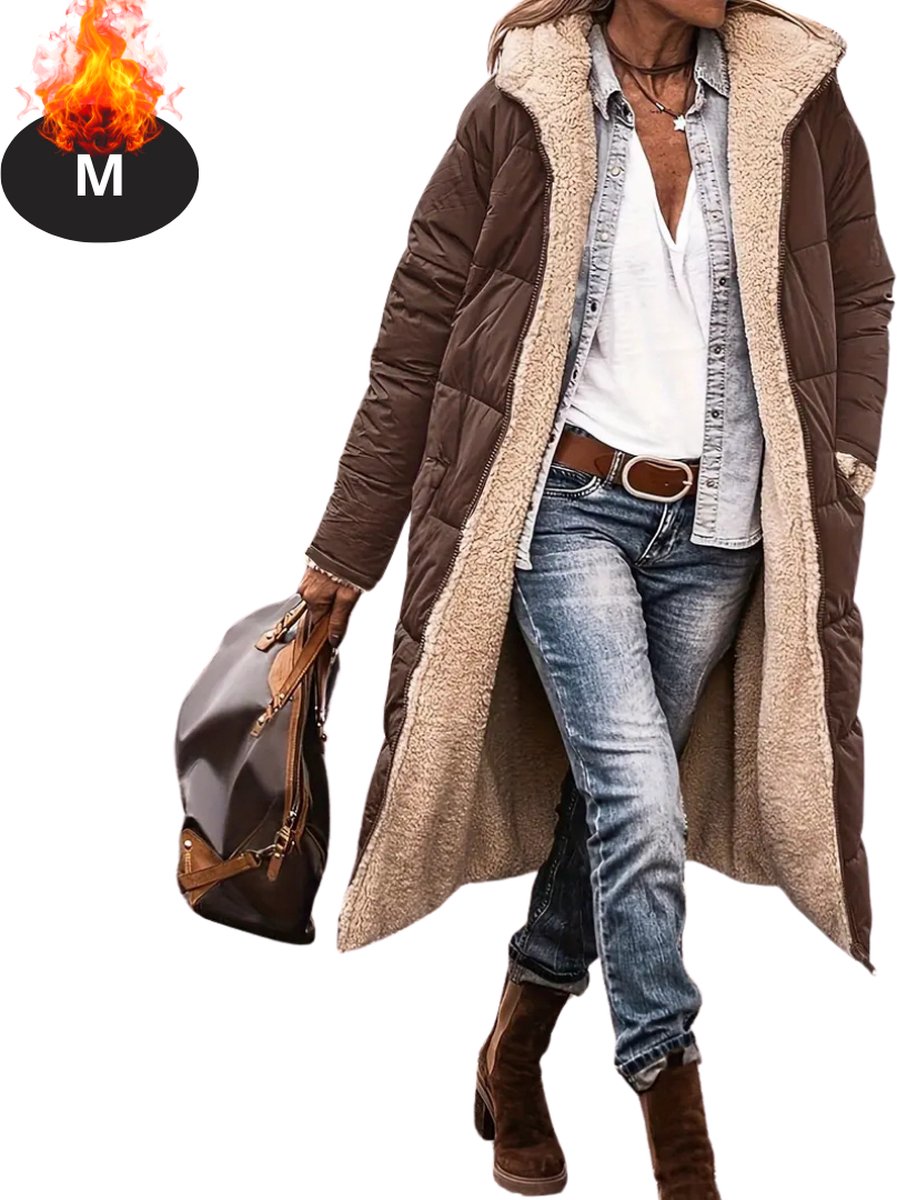 Livano Winterjas Parka Dames Winter Jas Volwassen Stijlvol Koffie Bruin