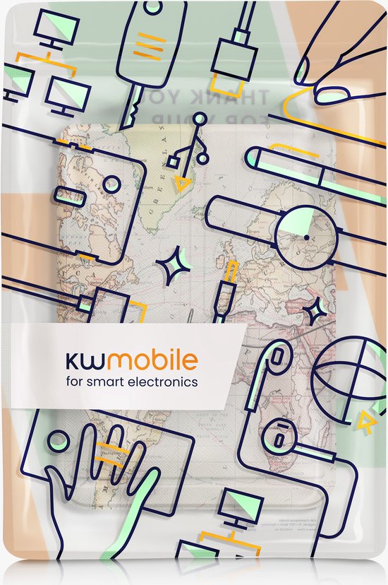 kwmobile e-reader hoesje geschikt voor Kobo Clara BW / Colour hoes - Ereader flip case met standaard - E reader cover van kunstleer - In zwart / meerkleurig van Merkloos — afbeelding 2
