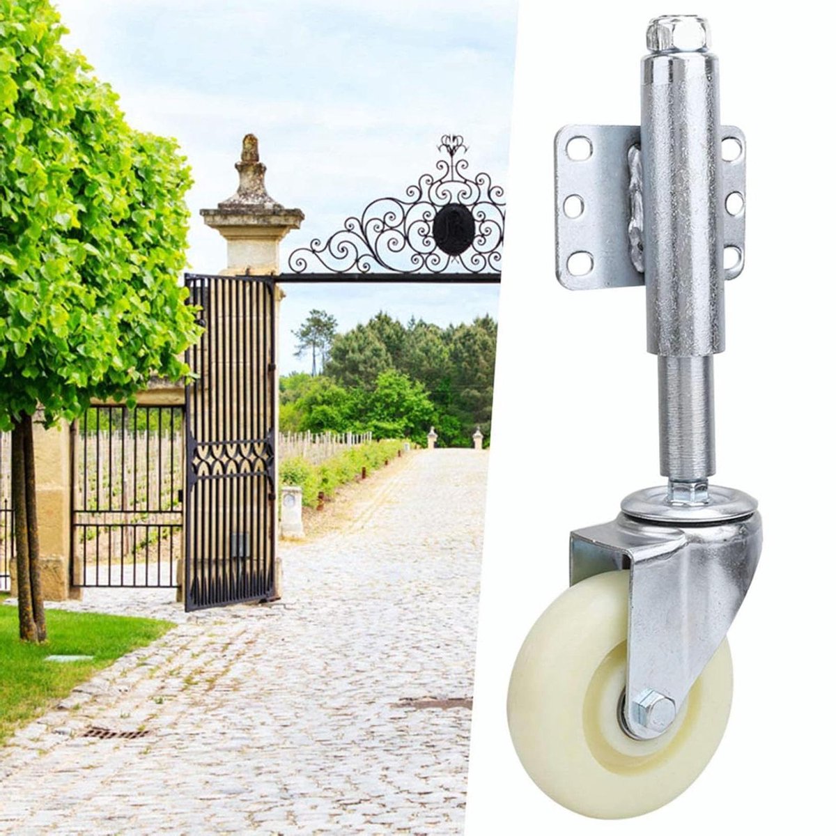 Veerbelast wiel - 4 inch - Nylon - Heavy Duty - 400 lbs laadvermogen .