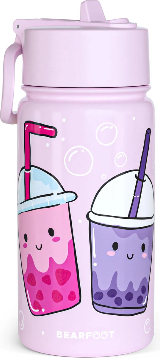 thermofles - bubble Tea - boba Tea roze - meisjes - tiener - drinkfles