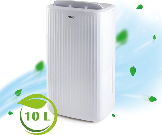 PRIMO PR581DH Luchtontvochtiger - Automatisch instelbaar - 10L/Dag - Geschikt voor Woonkamer, Slaapkamer, Badkamer & Kelder - Wit