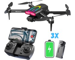 SefSay Spider Max Drone – Drone met dubbele ESC HD camera – Camera met Gimball en Led – RGB LED – Obstakel Ontwijking – Borstelloze motoren – 3 batterijen en een opbergtas – Geschikt voor kinderen en volwassenen