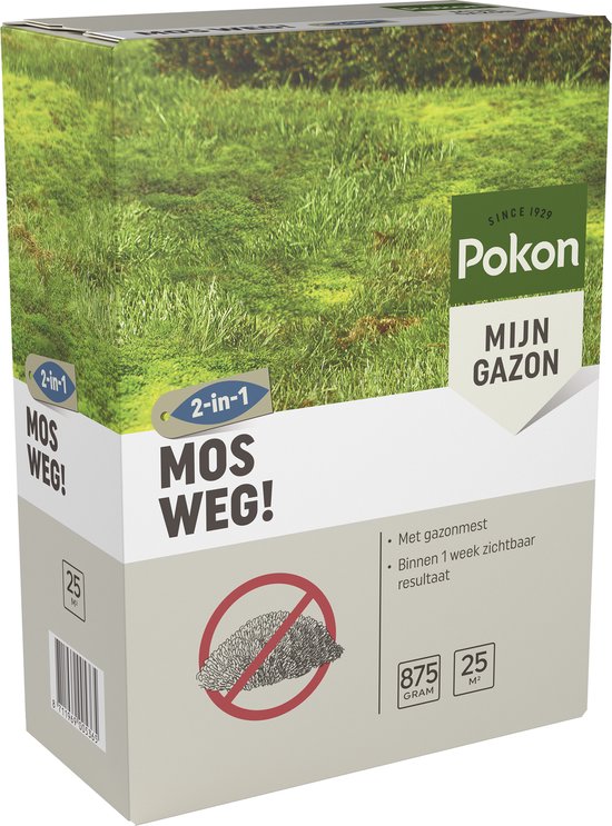 Pokon Mos Weg! - 875gr - Onkruidverdelger - Geschikt voor 25m² - Mosbestrijder - Anti mos gazon van Merkloos	 — afbeelding 2
