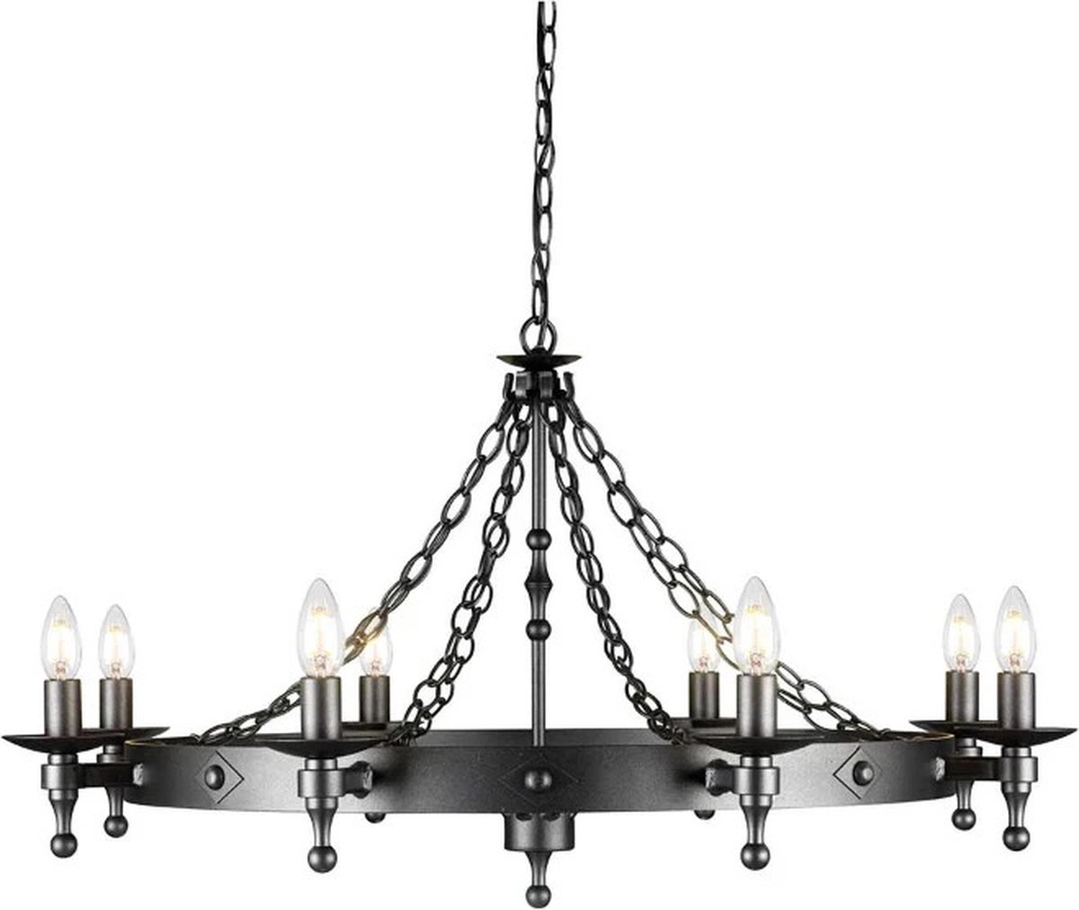 Elstead Lighting LED Kroonluchter | 8X E14 Max 60W | Dimbaar | Graphite Black