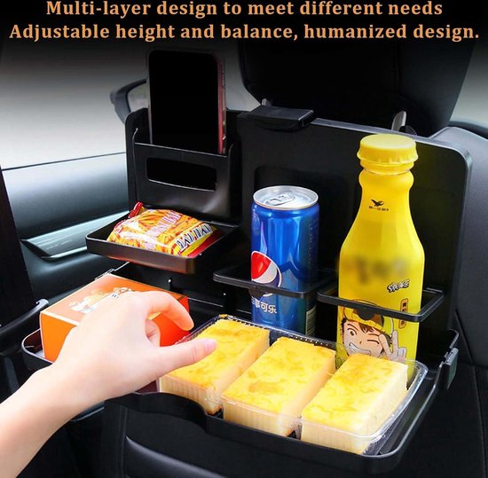 Autostoel Lade Tafel | Opvouwbare auto achterbank tafel en organizer,Car Work Eettafel Voedsellade Draagbare Auto Voedsel- en