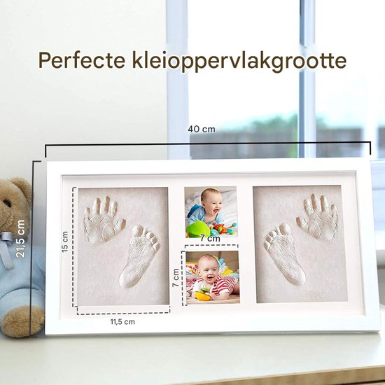 TENQUAN Pasgeboren Baby Afdrukken Cadeau - 3 Pakjes Klei en Houten