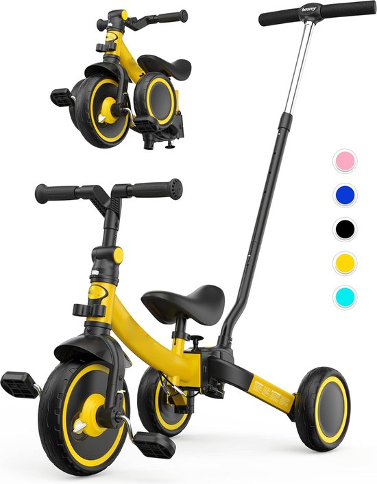 Globber - Explorer 4-in-1 driewieler - Opvouwbare en schaalbare driewieler als loopfiets voor peuters van 10 maanden tot 5 jaar - Olijf