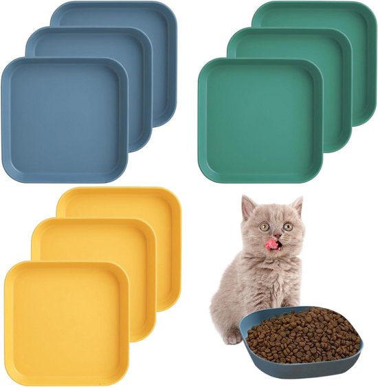 Voedingsbak voor kat - 9-delige set kattenbakken en voerbakken - voor droog en natvoer .