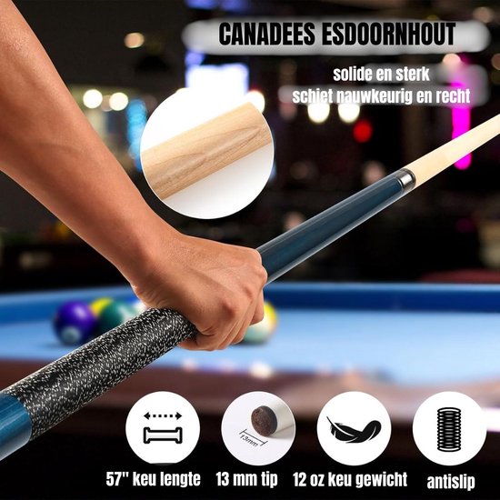 DD® Poolkeu - Biljartkeu - Keu - 1/2 keu Sticks - 78x6x4cm - Rood — afbeelding 4