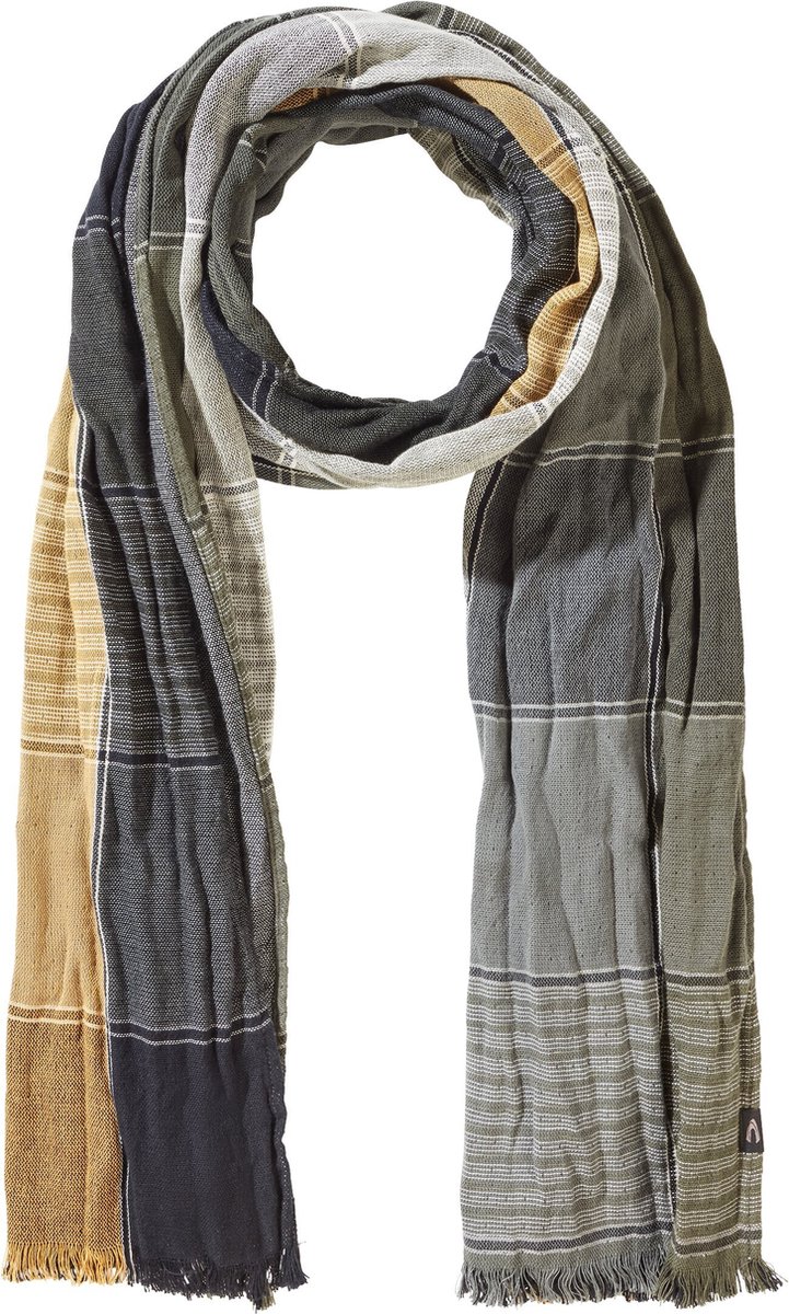 camel active Geweven sjaal met ruitpatroon - Maat menswear-OS - Grijs-Groen