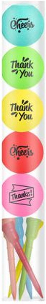Golfballen Gift 5 Golfballen Thank You Set Inclusief Tees