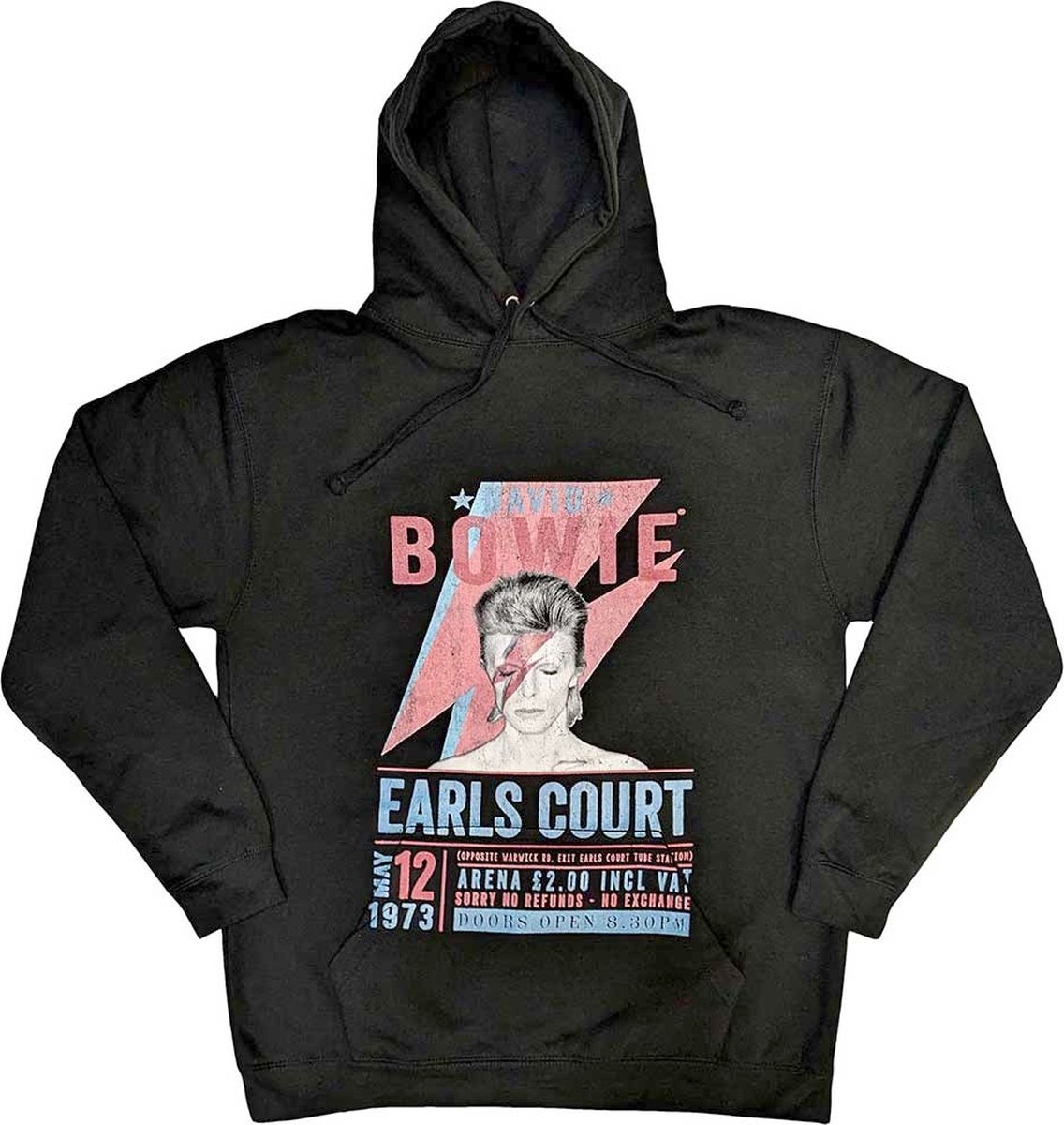 David Bowie - Earls Court '73 Hoodie/trui - S - Zwart