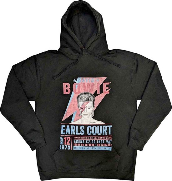David Bowie - Sweat à capuche/pull Earls Court '73 - S - Zwart