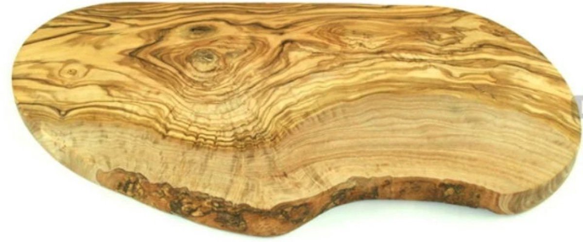 D.O.M. Snijplank van Olijfhout met Rustieke Rand – 25-29 cm