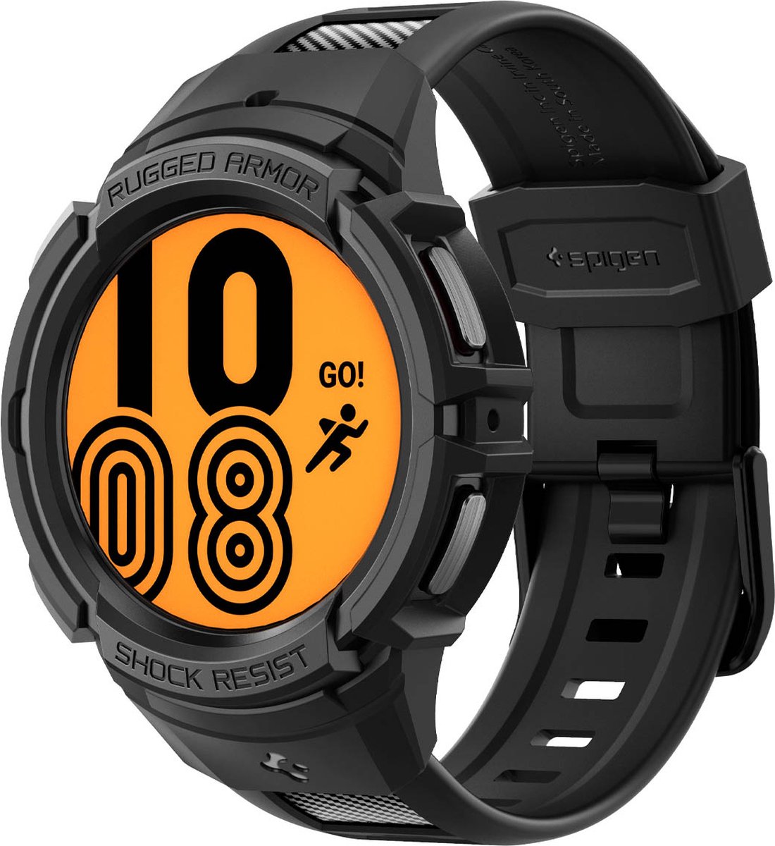 Spigen - Samsung Galaxy Watch5 Pro 45mm bandje - Rugged Armor Pro - Zwart