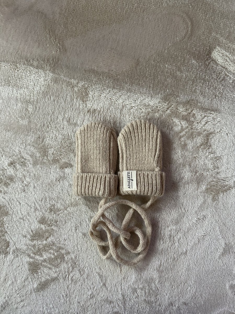 Adalletti - Wanten merinowol baby - 0-9 maanden - Warm beige - Kriebelt niet