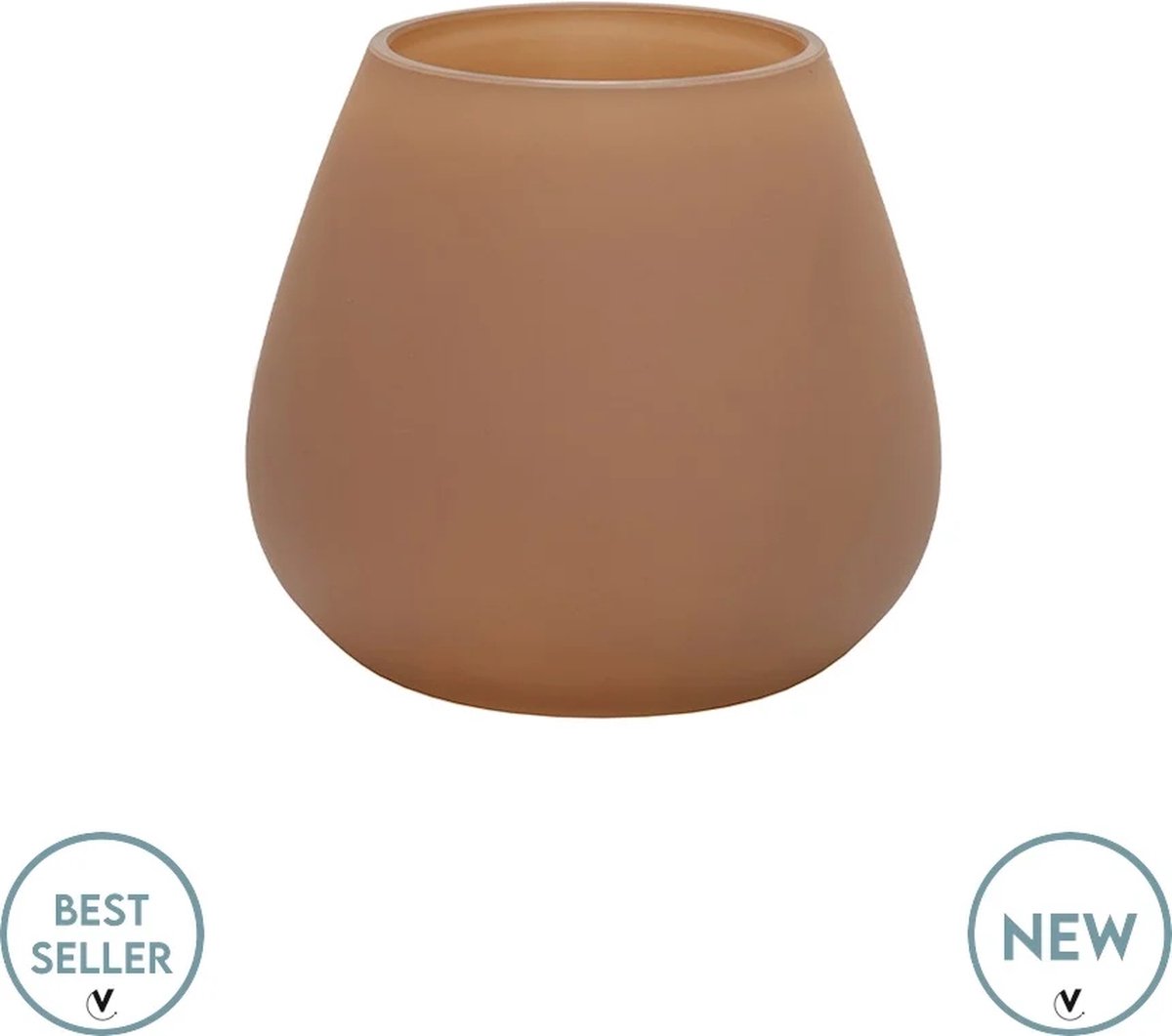Vase The World Waxinelichthouder Tasman | X Small | mat zand | Ø12,5 x H11,5 cm | 2 stuks
