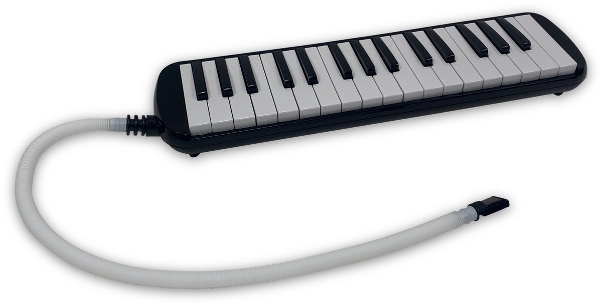 Bolan Melodica zwart- voor beginners en gevorderden - 32 toetsen - met slang en extra mondstuk