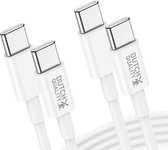 2x câble de chargement smartphone 2 mètres - Convient pour Apple iPhone 15 (Pro) - convient pour téléphone et tablette Samsung - câble de chargement Câble USB C - Câble USB-C vers USB-C - Câble de chargement - Chargeur - Câble de chargement (2-pack)