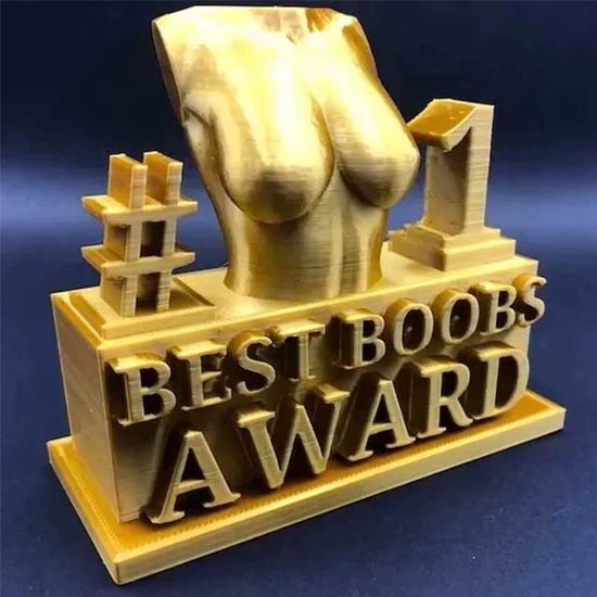 Trofee in de vorm van gouden borsten