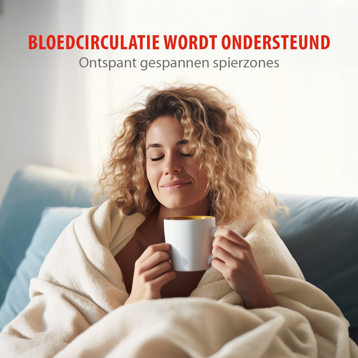 Afbeelding 2 van alpina Elektrische Bovendeken - 1-Persoons Warmtedeken 130 x 180 cm - Elektrische Knuffeldeken - Warmte Deken met 10 Standen - Fleece Elektrisch Deken - Beige
