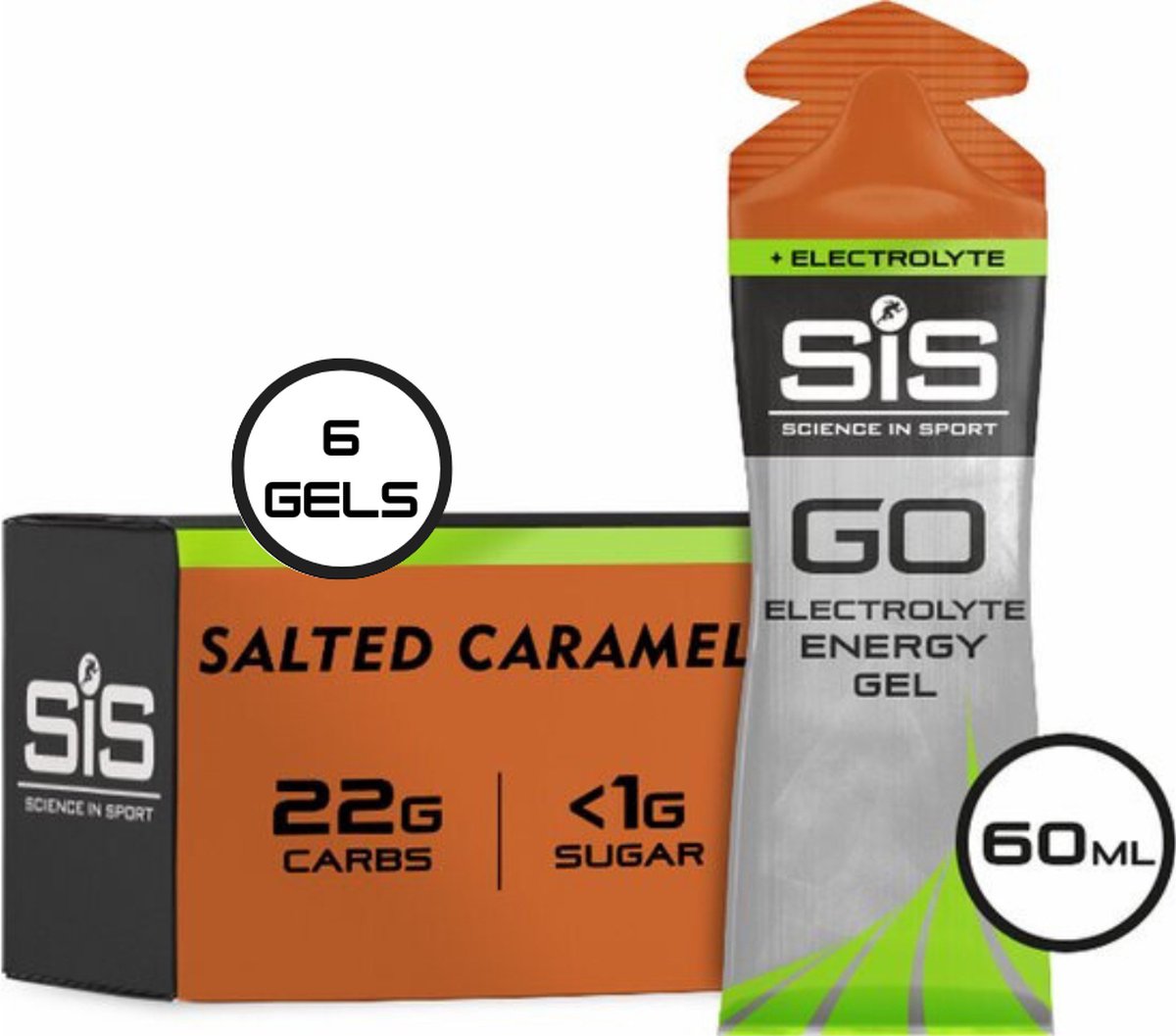 Goedkoopste Science in Sport - SIS Go Energy Electrolyte - Sportgel - Energie gel - Isotone Sportgel - Salted Caramel Smaak - 6 x 60ml