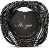 Áengus Black Tweed Gitaarkabel Instrument kabel - 6.35mm mono jack plug recht/recht - 6 meter