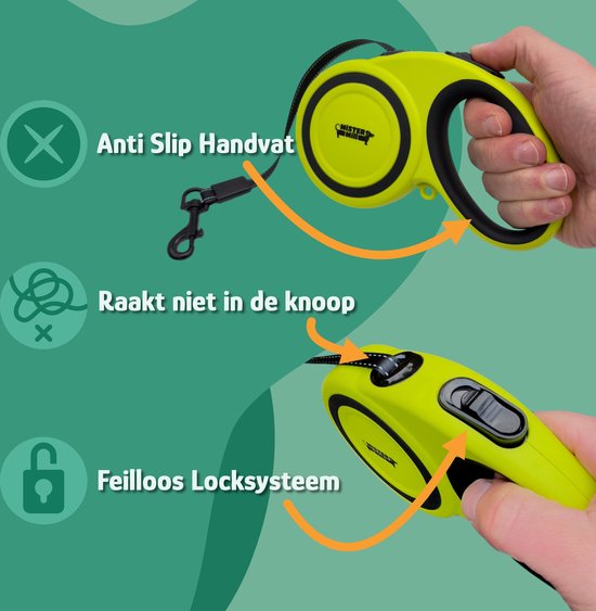 Flexi - hondenriem uitrolriem - rollijn - katrol small tot 15kg - 5 meter met tape - blauw