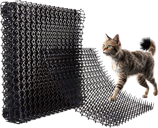 Foto: 10 pack kattenverjager afweermatten set kattenschrik afweermiddel antiklimstrips katten diervriendelijke kattenverjager voor binnen en buiten bescherming voor planten en meubels 40x30cm zwart