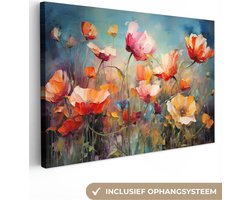 Canvas schilderij bloemen 120x80 cm - Abstracte kunst handgeschilderd - Huis decoratie woonkamer kleurrijk - Keuken muur schilderijen - Wanddecoratie accessoires - Kamer interieur natuur Canvas schilderij bloemen 120x80 cm - Abstracte kunst handgeschilderd - Huis decoratie woonkamer kleurrijk - Keuken muur schilderijen - Wanddecoratie accessoires - Kamer interieur natuur