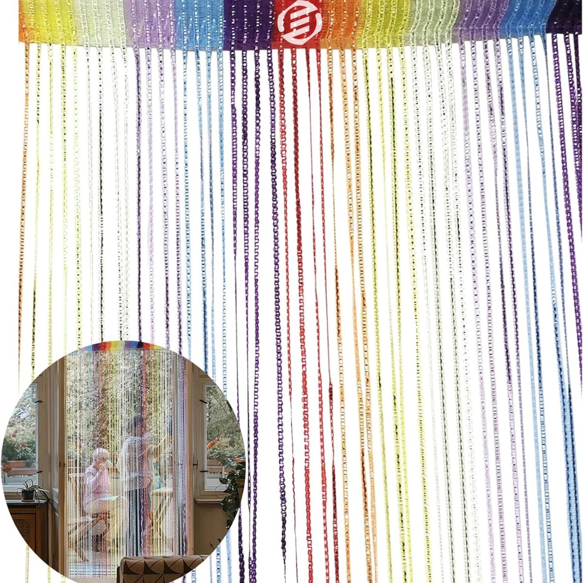 Equivera Vliegengordijn Kralen - Vliegengordijn - Vliegengordijn Deur - Horgordijn - Deurgordijn - Deurgordijn Vliegengordijn - Decoratief Kralengordijn