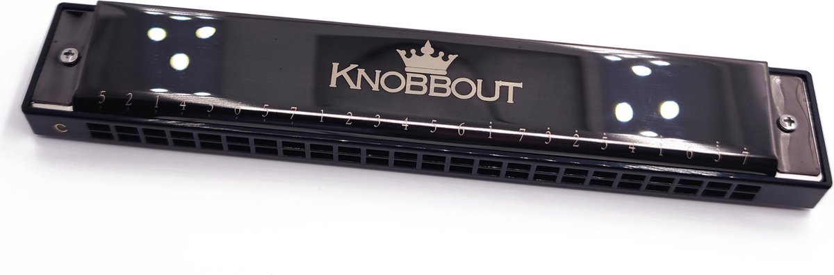 KNOBBOUT mondharmonica's - mondharmonica c- mondharmonica voor volwassenen en kinderen -24 toetsen-tremolo Harmonica-Inclusief accessoires- Professionele studie-Standaardbereik C toon-Zwart