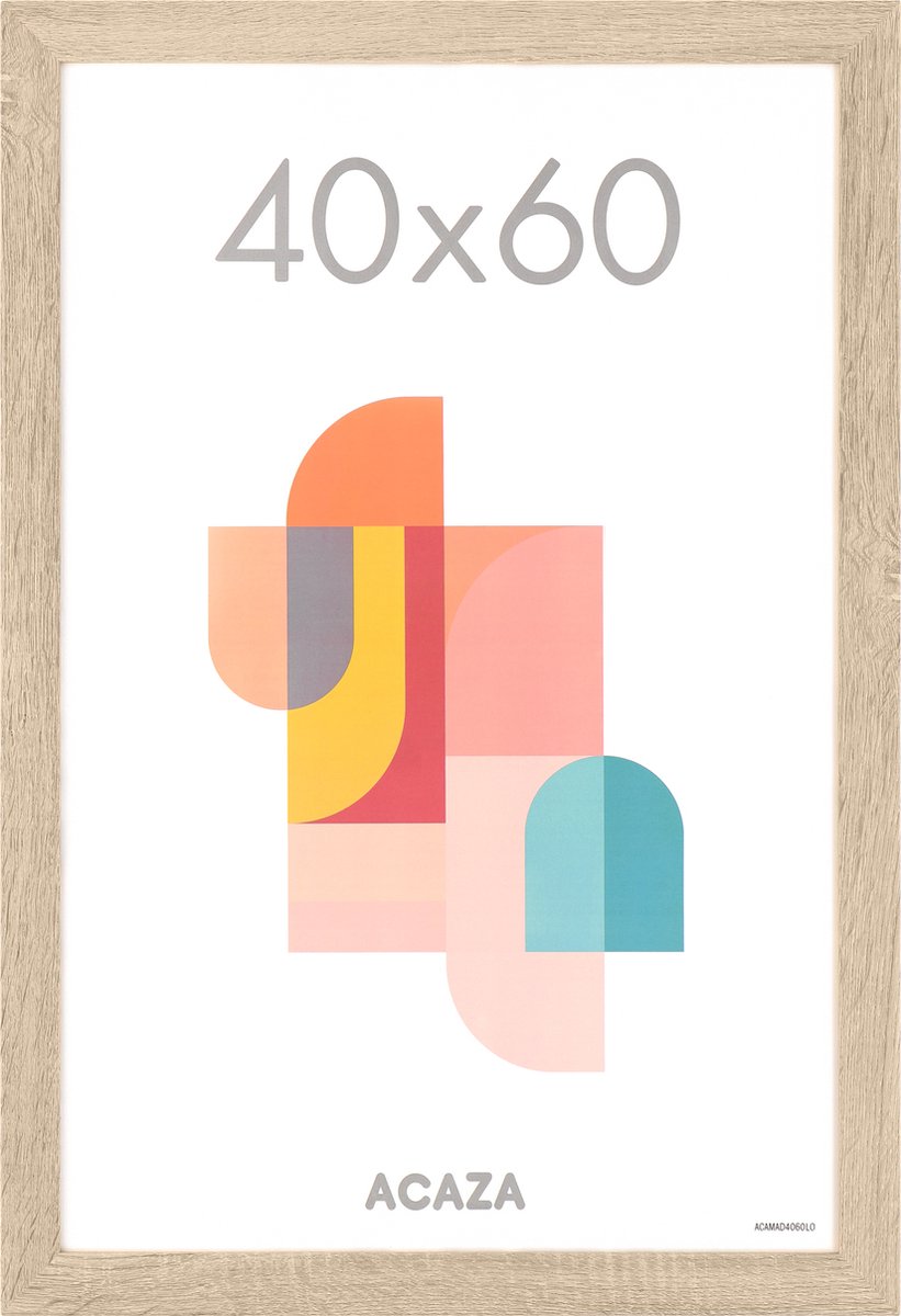 ACAZA Fotolijst - Fotokader - Fotolijst 40x60 cm - Fotokader 40x60 cm - MDF Hout - Lichte Eik