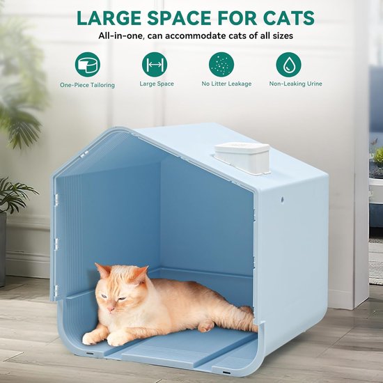 YITAHOME Kattenbak met deksel, hutontwerp, ingesloten grote
