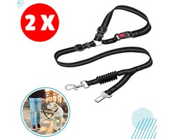 Luxe Autogordel Hond - 2 stuks - Hondenriem aan Hondentuig - Hondengordel voor Auto - Hond Autogordel - Schok Absorberend - Xatory