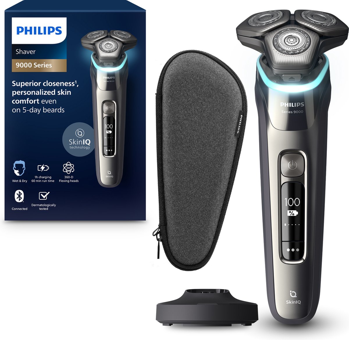 Philips Shaver series 9000 Elektrisch scheerapparaat voor nat en droog scheren S9974/35