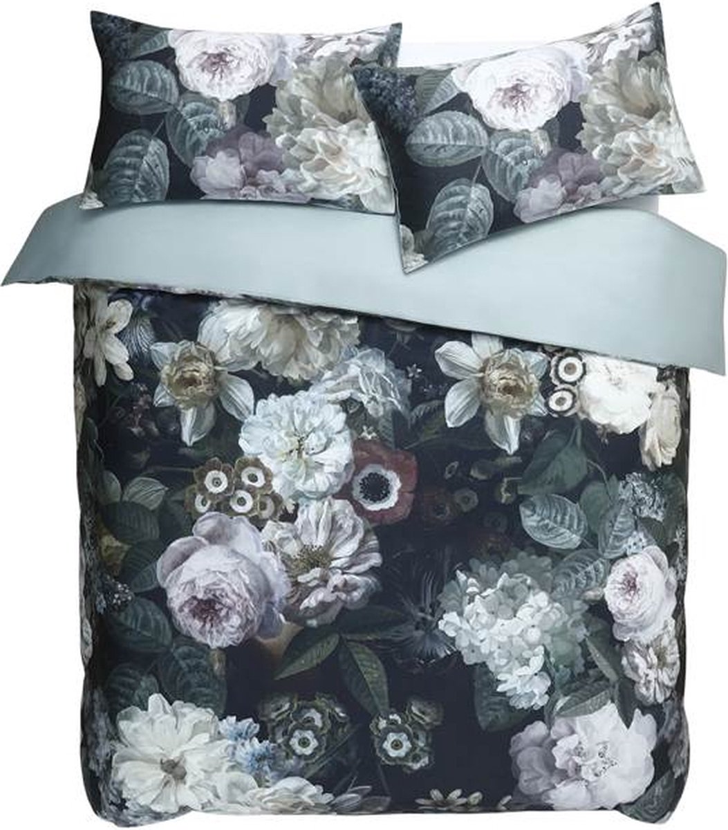 M.M Linen Floz Dekbedovertrek - Extra breed - 260x200/220 cm - Grijs Groen