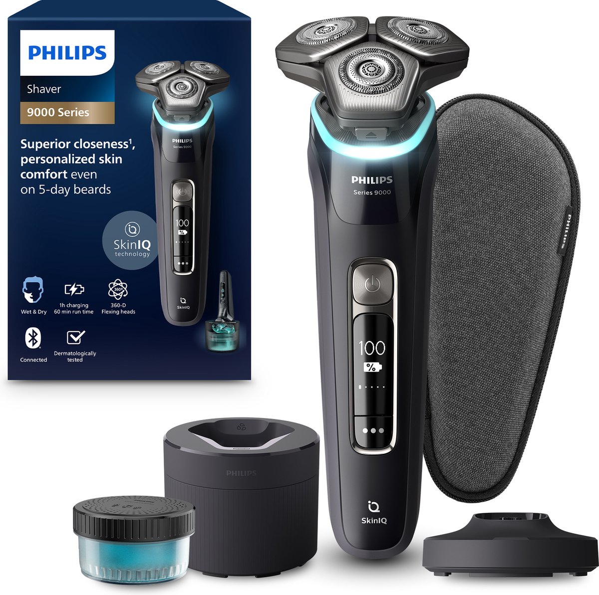 Philips Shaver Series 9000 - S9976/55 - Scheerapparaat Voor mannen - Met Quick Clean Pod - Donkergrijs