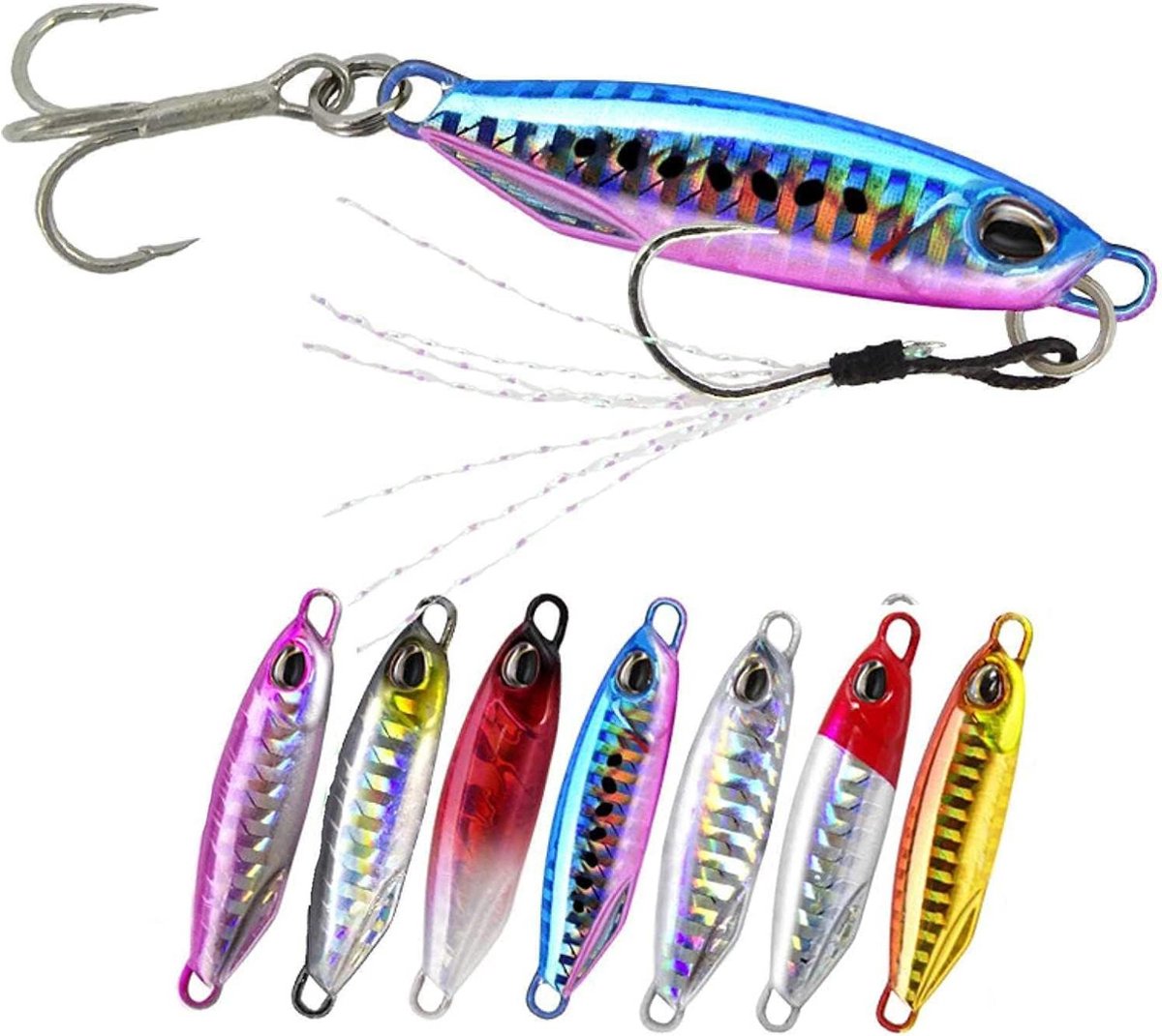 Metalen Vissen Lokt 7 Stuks - Jigging Lokken - Slow Fall Sinking Metal Jigs - Zoutwater Zoetwater - 6cm 32g