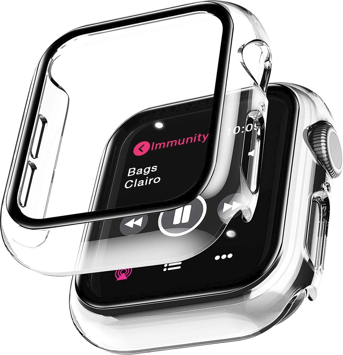 MY PROTECT - Hoesje Geschikt Voor Apple Watch Series 10 42mm - Bescherm Case & Screenprotector In 1 - Transparant