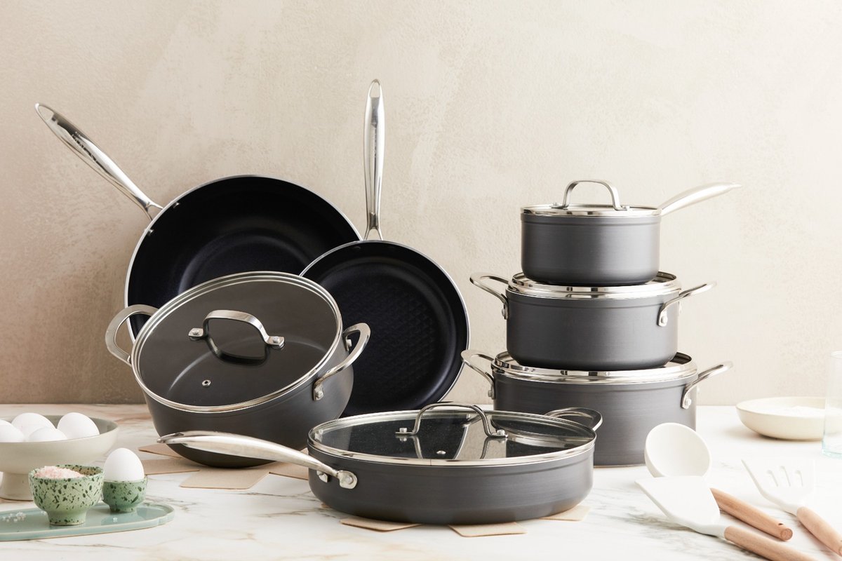 ISENVI Victoria Forged Chef Totaal - Pannenset inductie - 8 delig - RVS handgreep