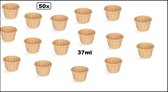 50x Récipient à sauce Bio soufflé kraft 37cc - papier compostable sauce mayonnaise ketchup moutarde récipient alimentaire