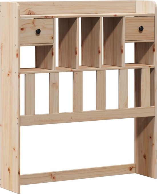 vidaXL - Lit - avec - bibliothèque - sans - matelas - massif - bois de pin - 90x200 - cm