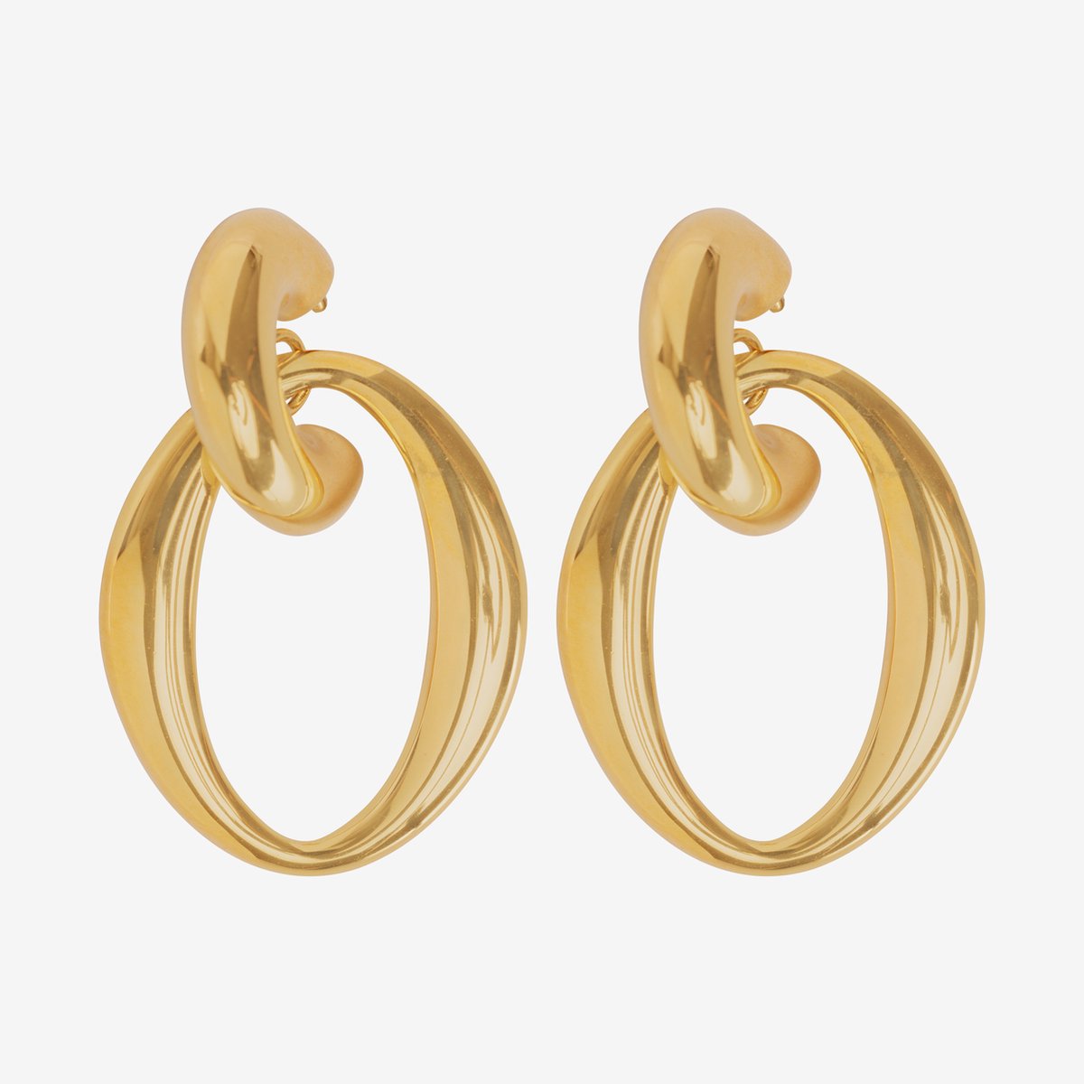 Essenza Large Oval Earrings Gold