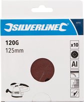 Silverline Klittenband schuurschijven - 8 gaten - Ø 125 mm - korrel 120 - 10 stuks