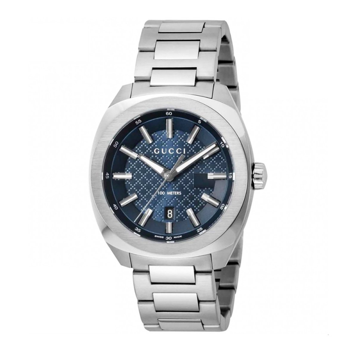 Gucci Herenhorloge - YA142314 - 41mm -Blauwe Wijzerplaat - 100m Waterdicht