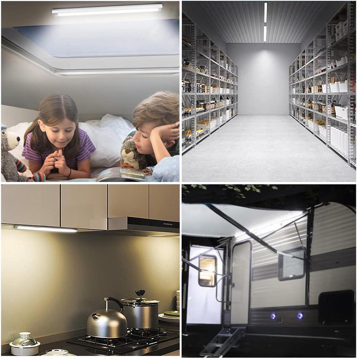 Intckwan 12V Led Lamp Camper, 168 Leds, 6000K LED Binnenverlichting Strip, LED Binnenverlichting Strip met Schakelaar voor Auto Van Bus Caravan Boot Camper Keuken Badkamer Bar Vrachtwagen Camper
