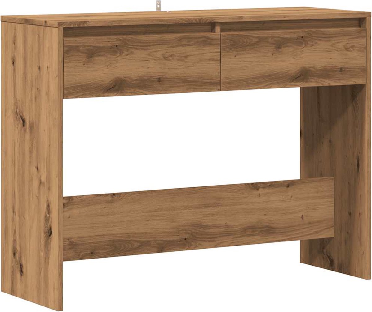 vidaXL Wandtafel - 100x35x76,5 - cm - bewerkt - hout - artisanaal - eikenkleurig artisan eiken