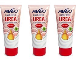 AVEO Handcrème met 5% Ureum | 3x 100 ml - Verzorgende Handcrème met Urea - Voor zeer droge handen - Urea Handencrème